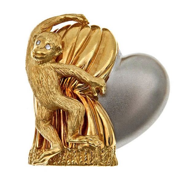 Monkey With Heart (Love Revealed) Brooch