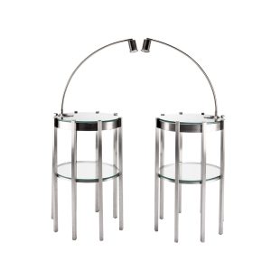 Pair of Stainless Steel Bedside Tables