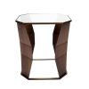 A Low Bronze and Glass Elliptical Side Table 1