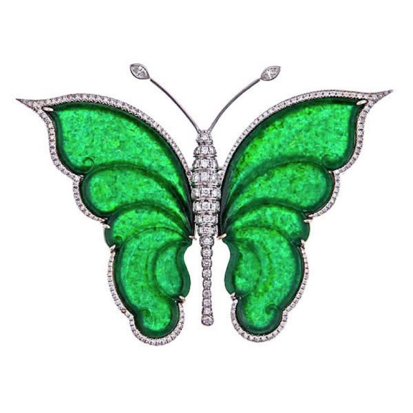 Jade Butterfly Brooch