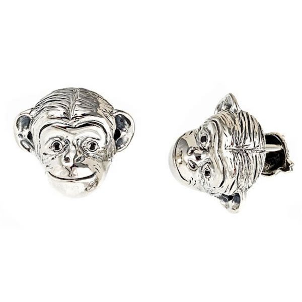Monkey Head Cufflinks Silver