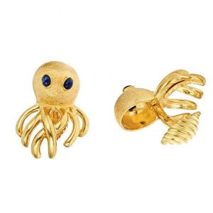 Octopus Cufflinks Gold