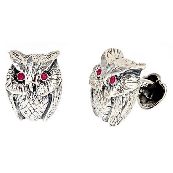 Owl Cufflinks Sapphire