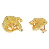 Curled Alligator Earrings with Diamonds