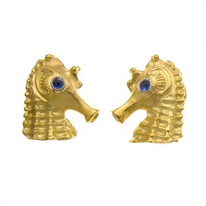 Seahorse Cufflinks Gold