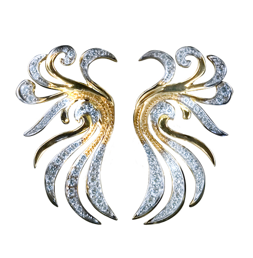 Phoenix Earrings with Diamonds
