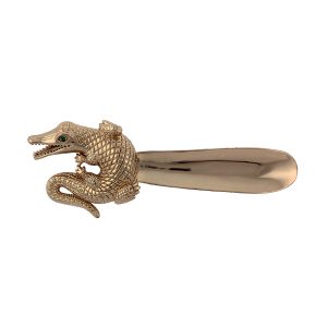 Curled Alligator Shoehorn in Bronze