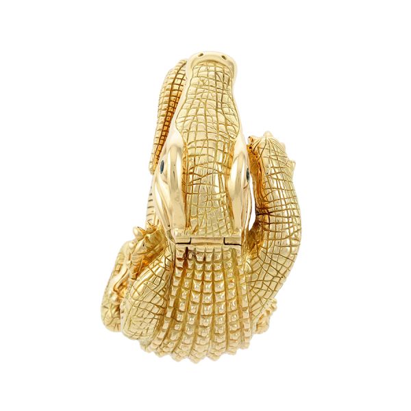 Alligator Bracelets with Watch Gold